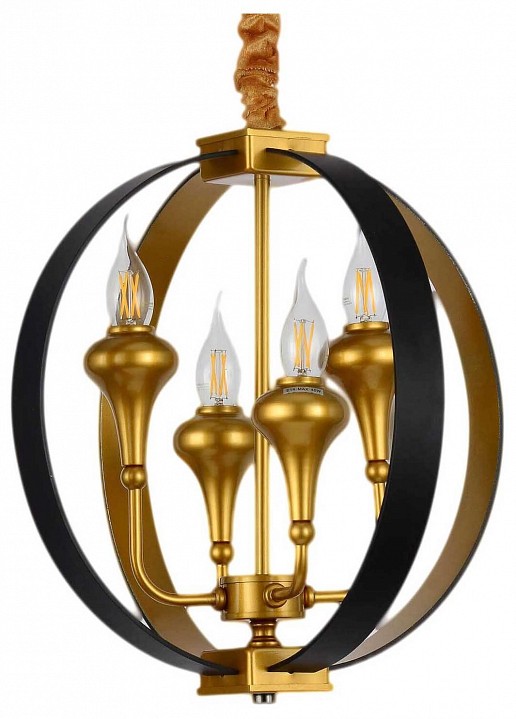Подвесная люстра LUMINA DECO Demetra LDP 1225-4 BK+GD