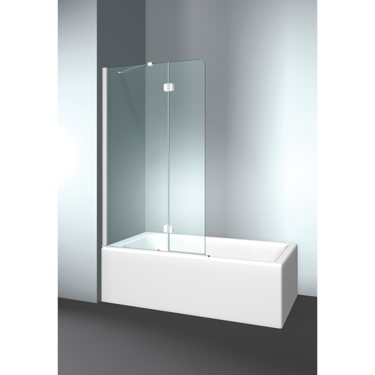 VismaraVetro VPV042105401500ST – Шторка на ванну PV 54х150Hсм, размер 90-92(50+40)см, SX (левая), стекло Transparent 04, профиль Bright Silver 21, петли С67 внутреннее открытие, TPA