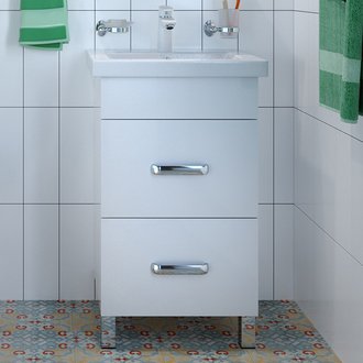 Тумба с раковиной IDDIS New Custo 50, напольная, белая (NCU50W0i95+0015000U28)