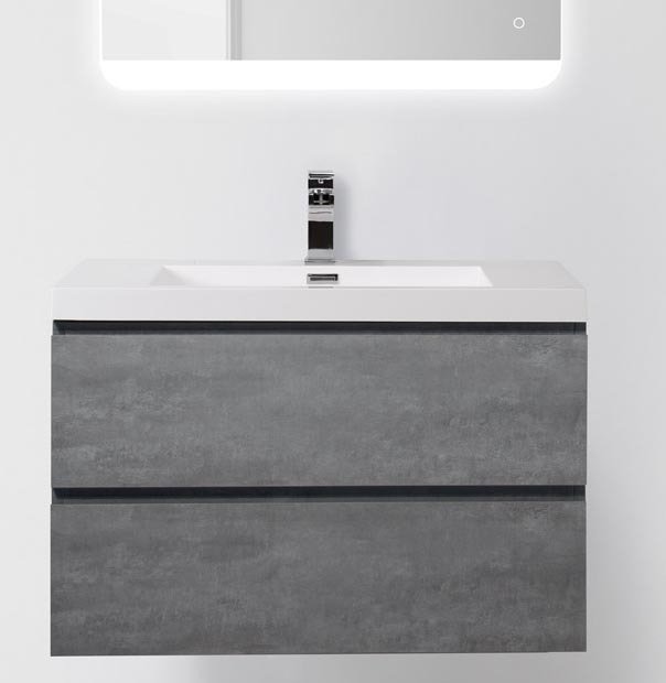 Тумба под раковину BelBagno Luce 80 см LUCE-800-2C-SO-SCM Stucco Cemento