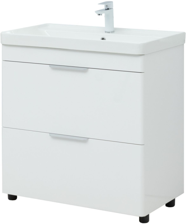 Тумба под раковину Aquanet Ирис new 815 белый глянец (2 ящика) 00310154