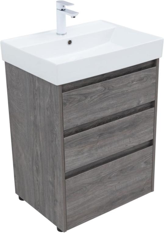 Тумба под раковину Aquanet Nova Lite 60 дуб рошелье (3 ящика) 00302470