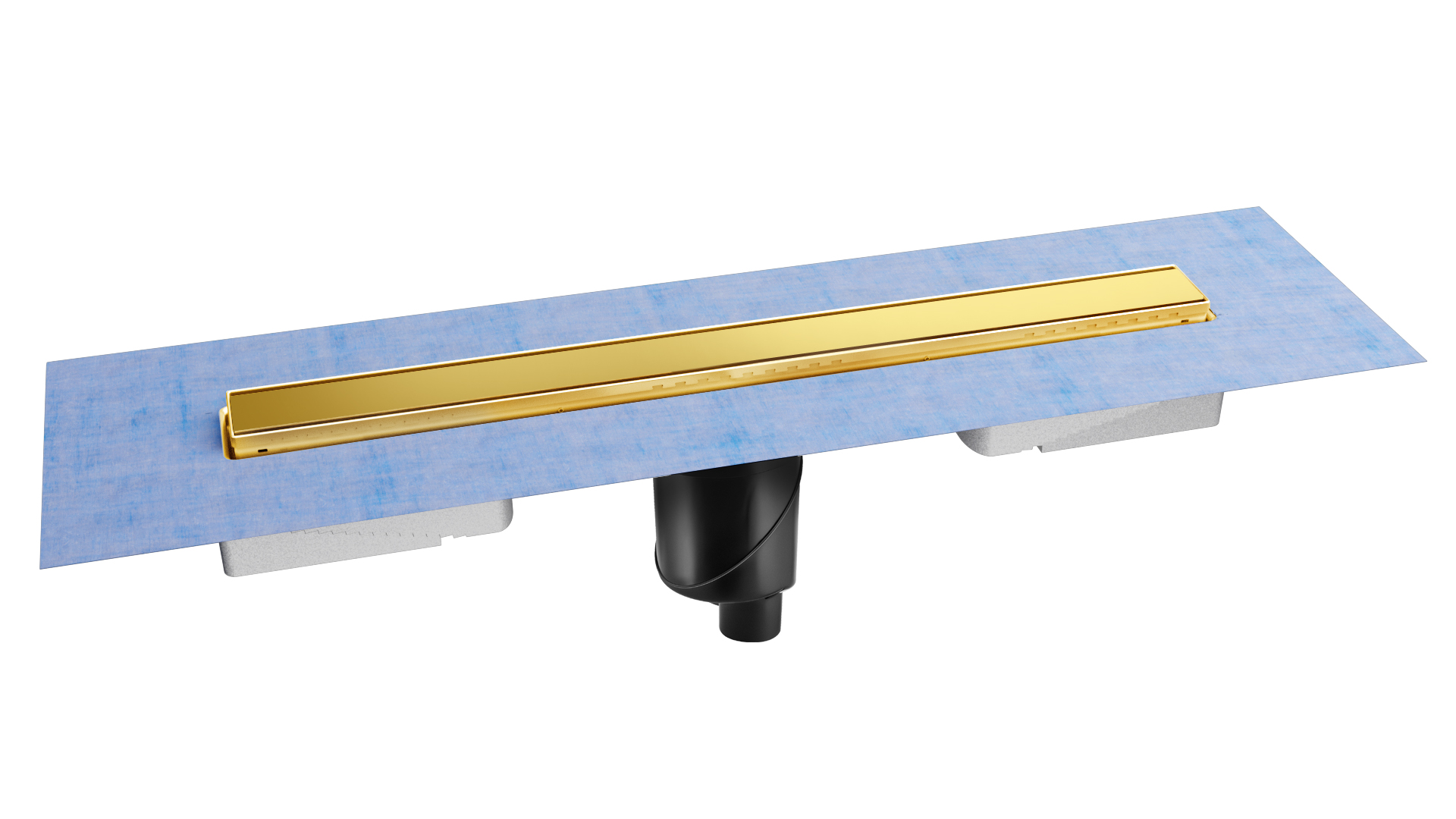 Желоб BERGES водосток В1 Keramik 900, золото глянец, S-сифон D50/105 H50 вертикальный