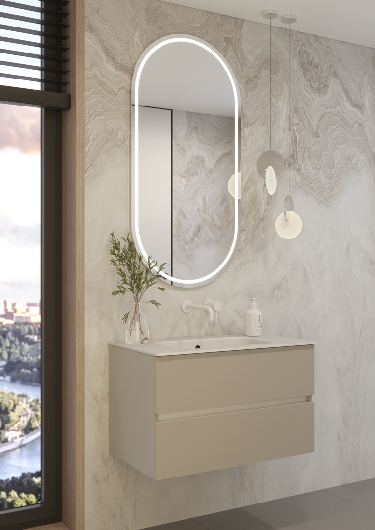 Тумба без раковины Vallessi 80*46cm КАШЕМИР мат. 2 полки,