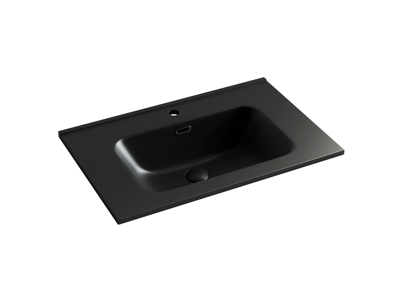 Умывальник накладной прямоугольный (цвет Черный Матовый) Element 710x465x180мм