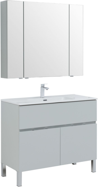 Мебель для ванной Aquanet Алвита New 100 1 ящик, 2 дверцы, серый 00273990