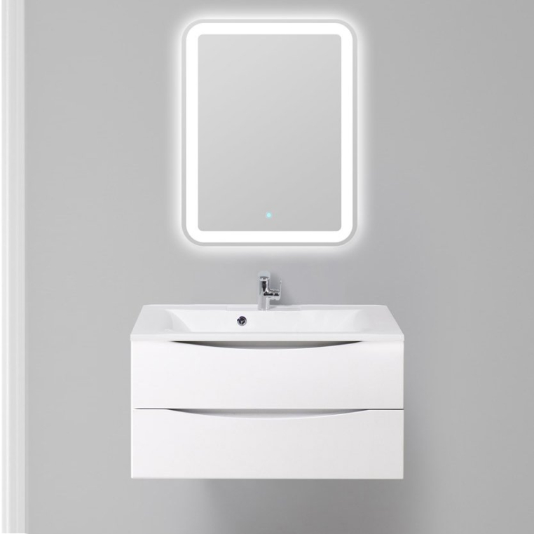 Комплект мебели BelBagno Marino 90 bianco lucido, подвесная (MARINO-900-2C-SO-BL-P+BB900/450-LV-MR-AST+SPC-MAR-600-800-LED-TCH)