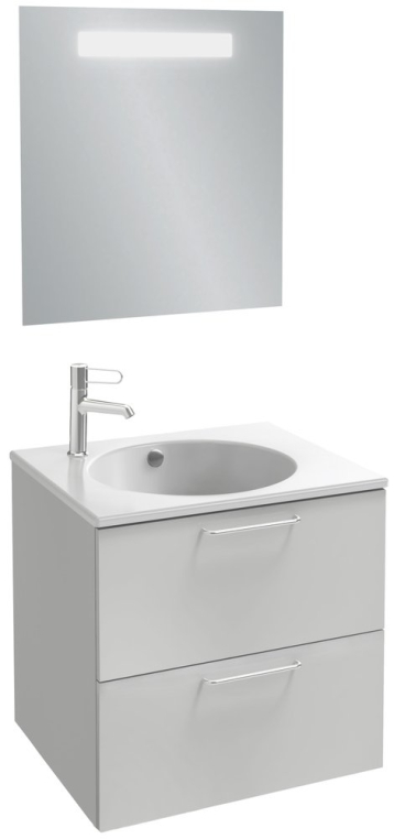 Комплект мебели Jacob Delafon Odeon Rive Gauche 60 белая, 2 ящика, ручки хром (EB2520-R5-N18+EXBA112-Z-00+EB1411-NF)