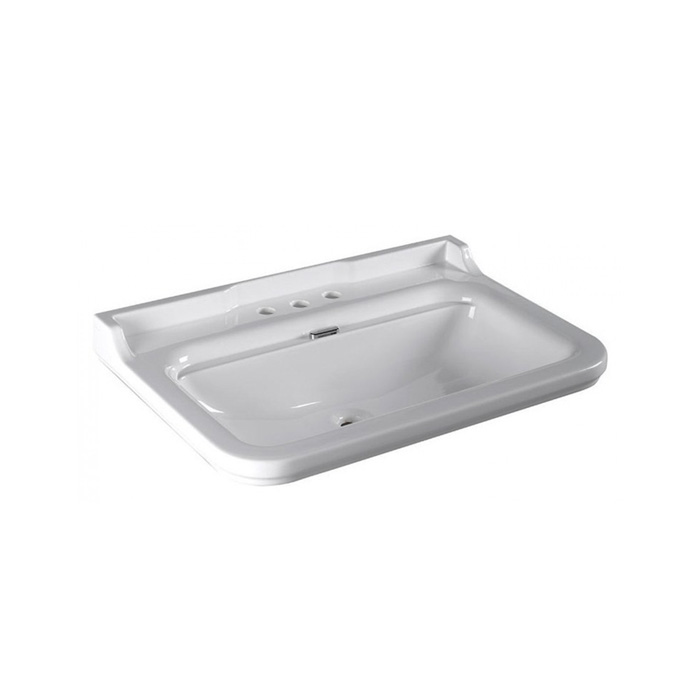 Раковина Kerasan Waldorf 80х55 см, 3 отв., керамическая, белый/хром 4141K1bi/cr*2