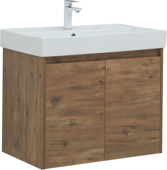 Тумба с раковиной Aquanet Nova Lite 75 дуб рустикальный, с дверками (00298852+00242338)