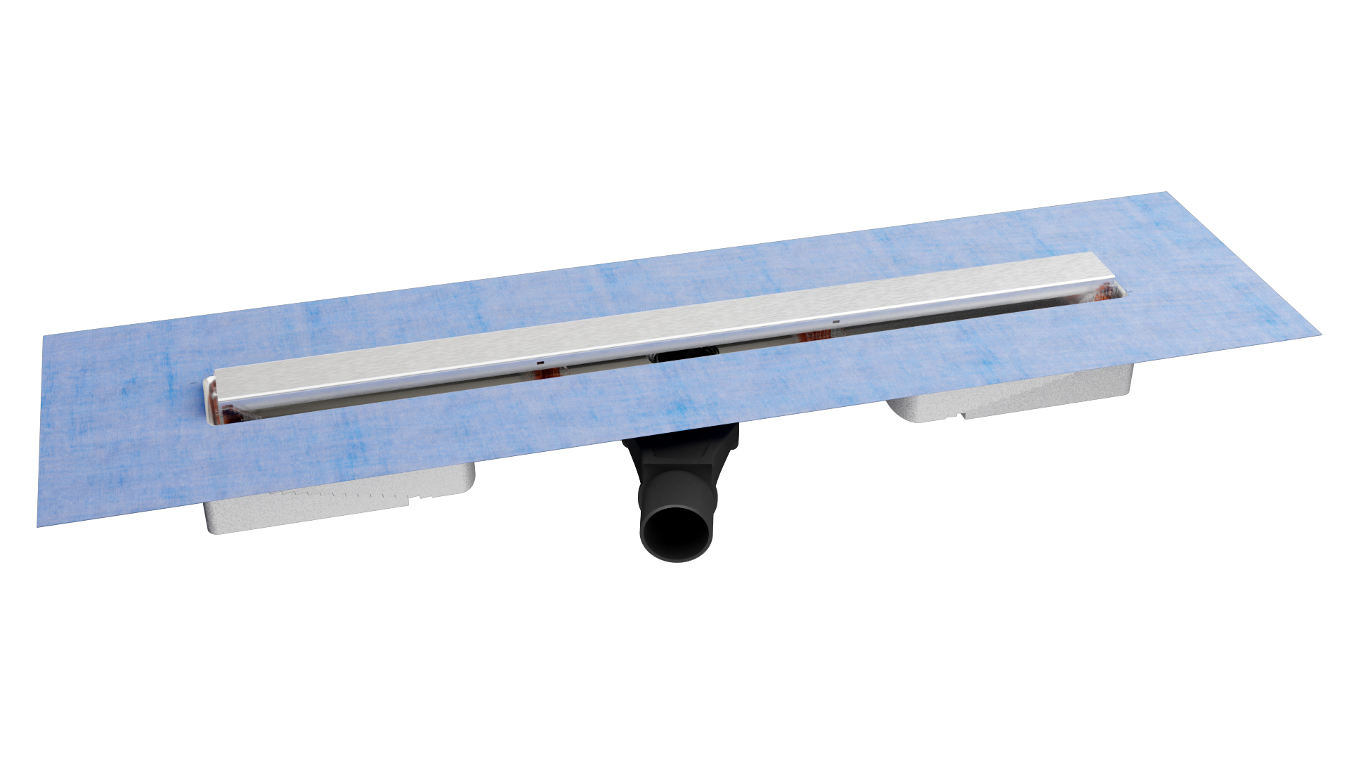 Желоб BERGES водосток C1 Norma 800, матовый хром, S-сифон D50 H60 боковой