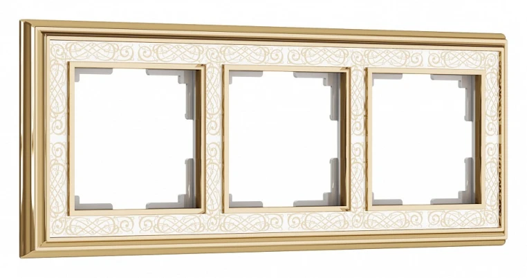 Рамка на 3 поста Werkel Palacio Gracia (золото/белый) W0031429 Palacio Gracia (золото/белый)