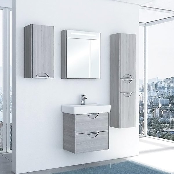 Комплект мебели Aquaton Сильва 60 дуб фьорд (1A2118K1SIW60+1A216202SIW60)