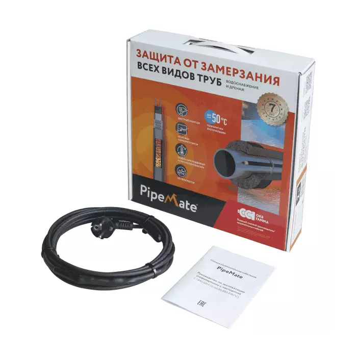 Секция нагревательная для защиты от замерзания 25Вт/м 10м PipeMate 2265962