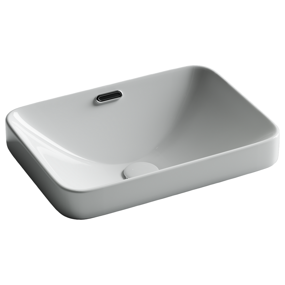 Раковина встраиваемая сверху CERAMICANOVA Element, с отверстием слива - перелива, прямоугольной формы 460x330x170 мм, с шаблоном для установки, цвет белый, арт. CN6078