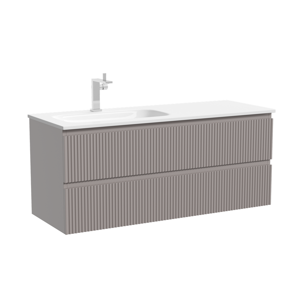 Тумба подвесная SANCOS Snob R левая 1195х445х500, c двумя ящиками оснащенными доводчиками, Doha Soft, арт.SNR120LSM