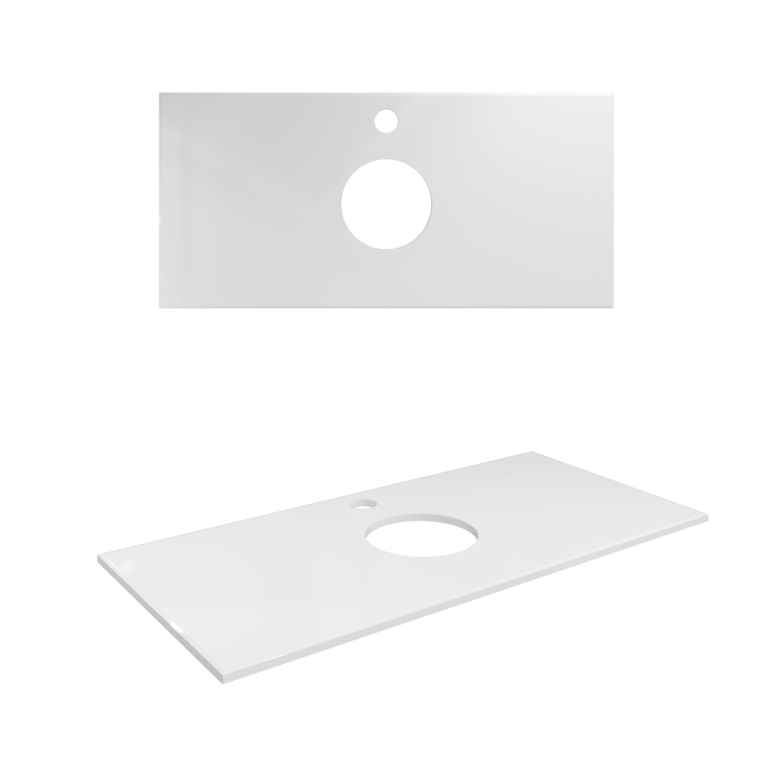 Столешница Angelo Bagno Оптивайт 80 см белая стекло (ABTOPGLASS80W)