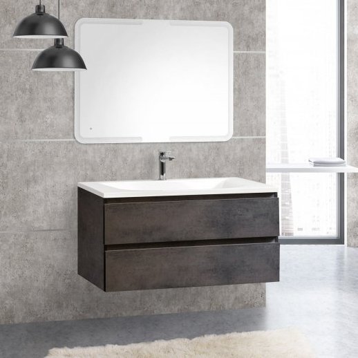 Комплект мебели Cezares Molveno 100 ossido (MOLVENO-100-2C-SO-OSS+CEZ1000/500-LV-MR+SPC-MAR-1000-600-LED-TCH)