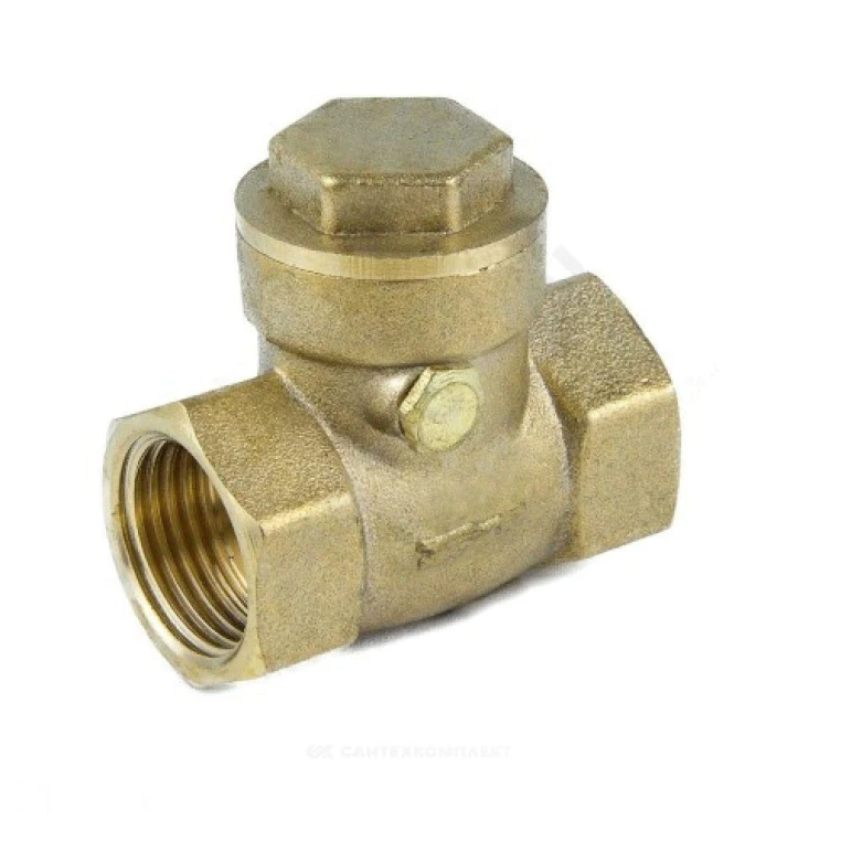 AQUASFERA Обратный поворотный клапан латунь, Ду20 Ру40, G3/4" (019-0696)
