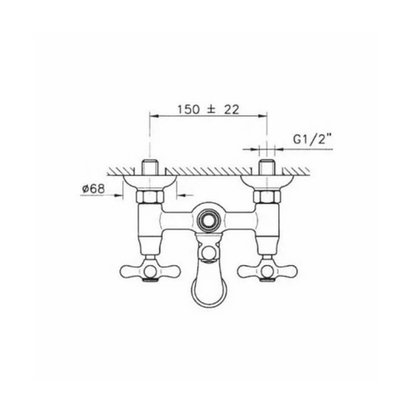 Смеситель для ванны под душевую стойку Nicolazzi 2500GB