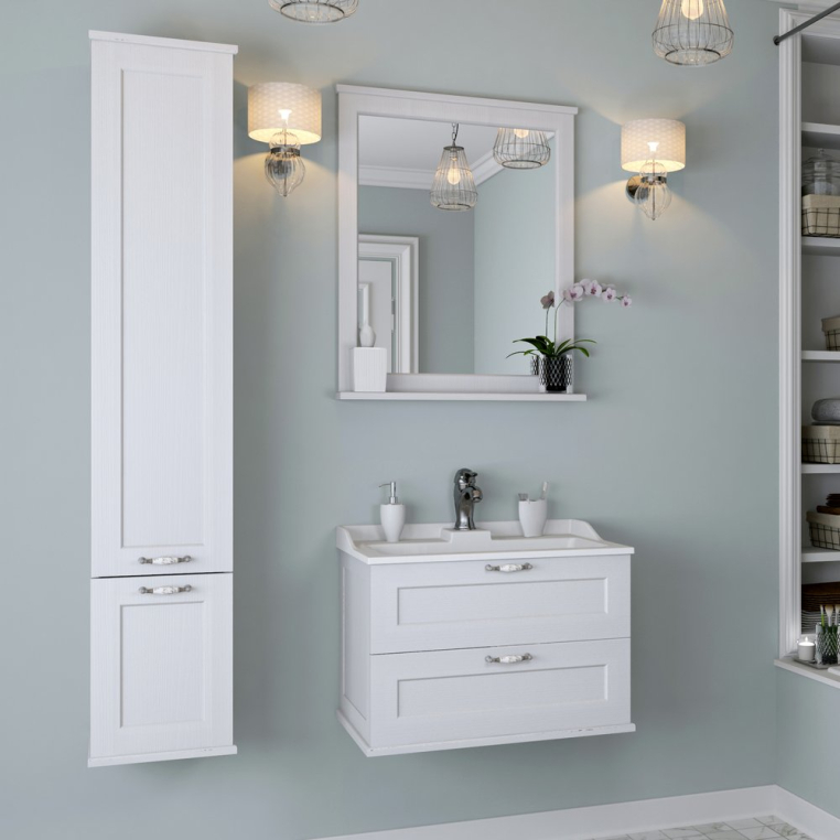 Комплект мебели Aquaton Леон 65 дуб белый (1A1870K0LBPS0+1A187102LBPS0)