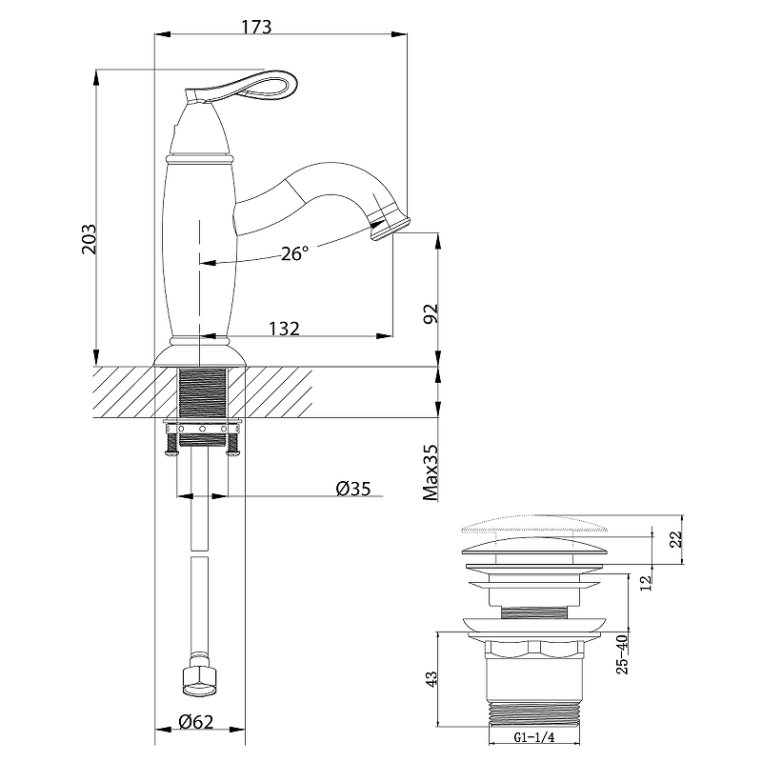 Смеситель для раковины LEMARK Prime LM6106BRG