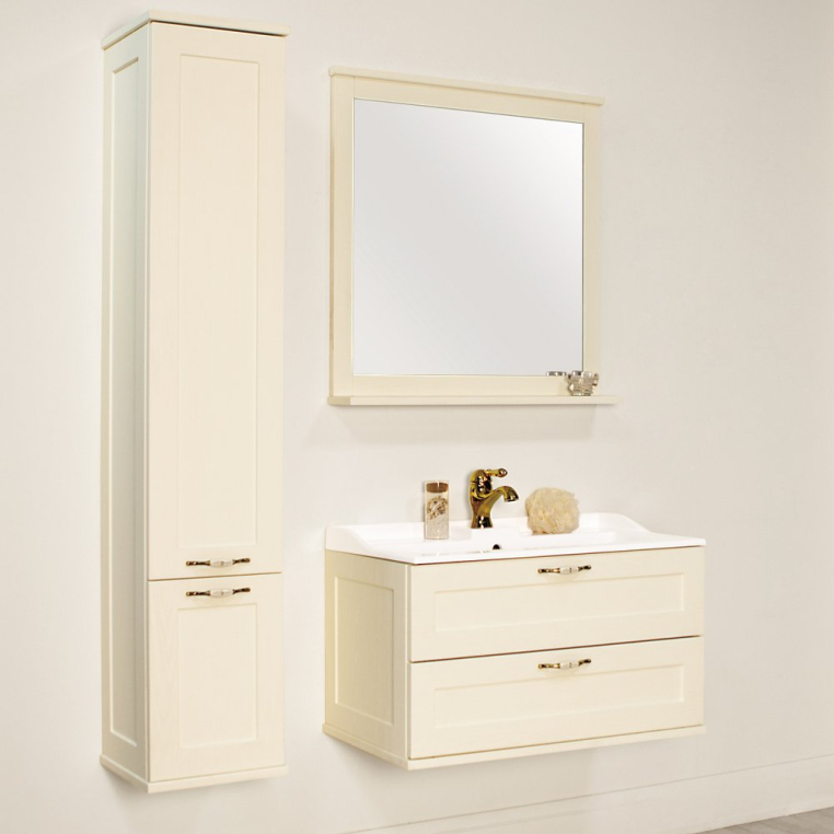 Комплект мебели Aquaton Леон 80 дуб бежевый (1A1863K0LBPR0+1A186402LBPR0)