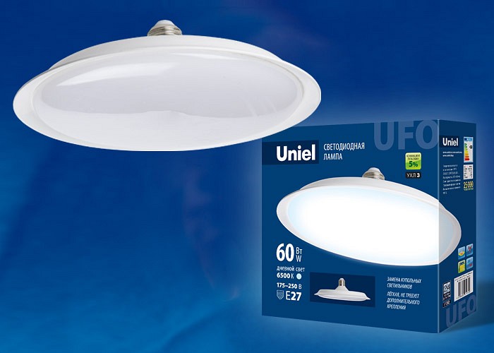 Лампа светодиодная Uniel E27 60Вт 6500K LED-U270-60W/6500K/E27/FR PLU01WH