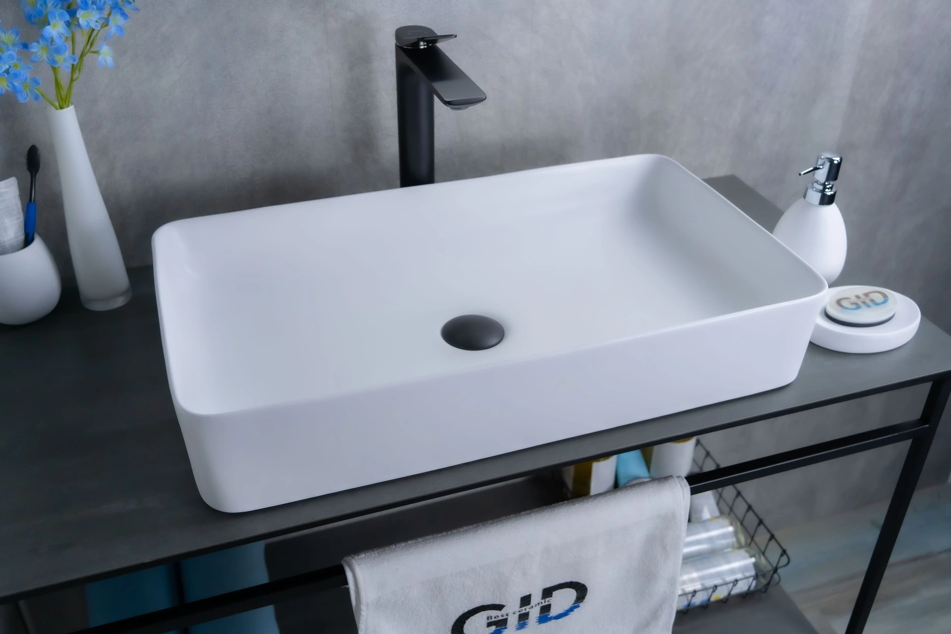 Раковина Gid Wm9396 51189 накладная белый матовый 60x34x11