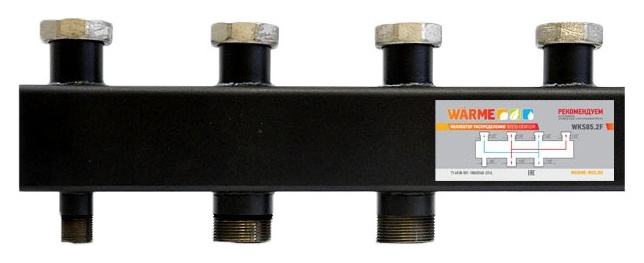 Warme коллектор WKS 85 с накидными гайками 1 1/2", на 2 выхода (WKS85.2F)