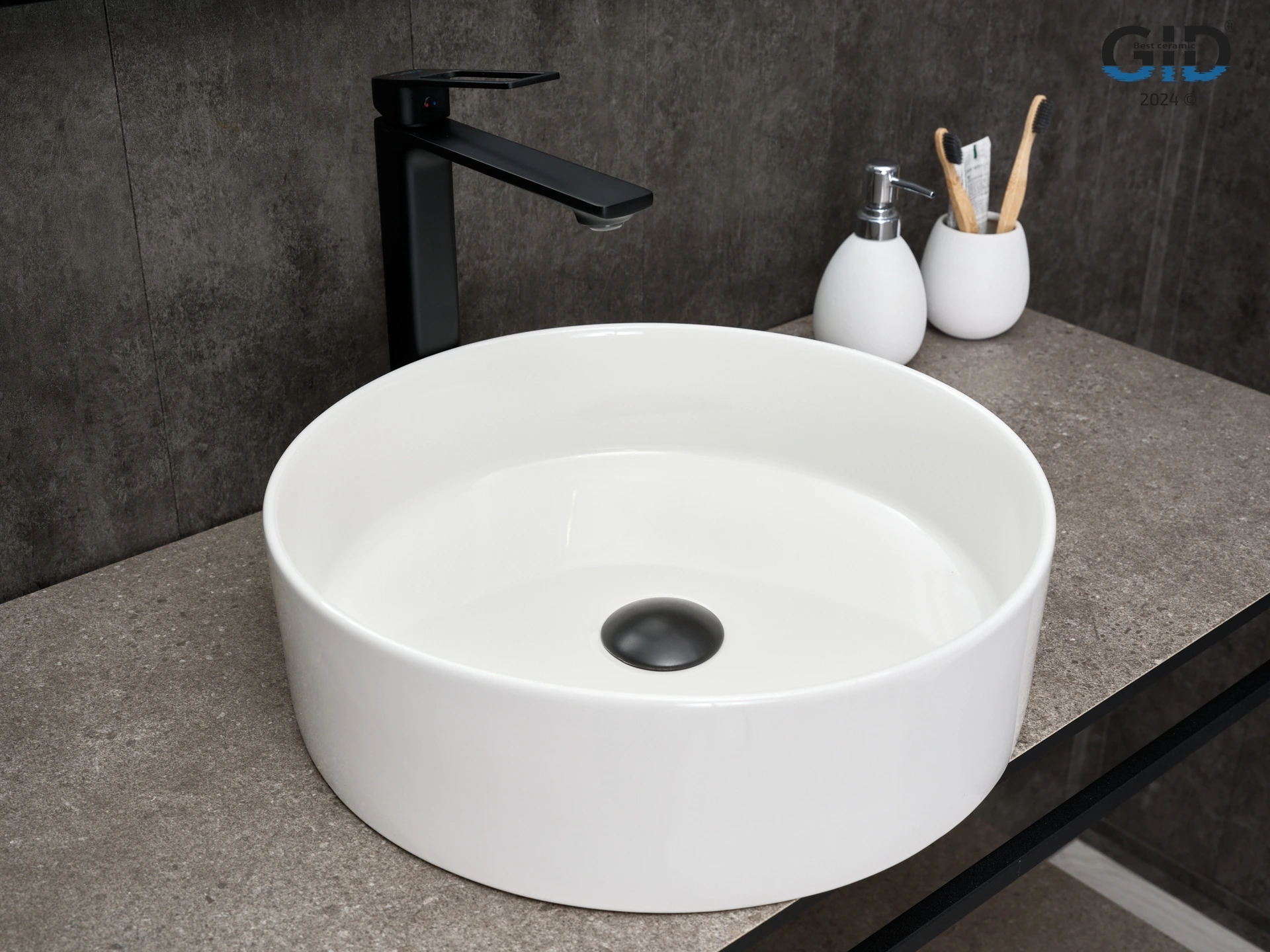 Раковина Gid N9423 51143 накладная белая 40x40x12