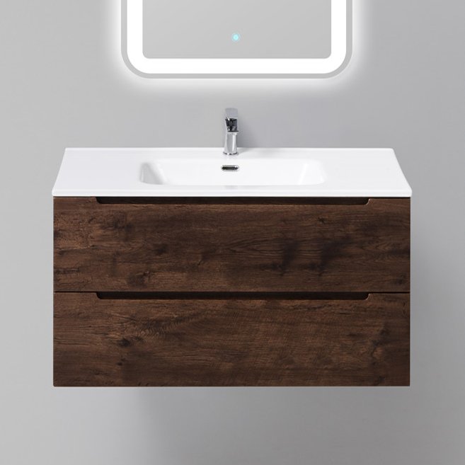 Тумба с раковиной BelBagno Etna 90 rovere moro (ETNA-900-2C-SO-RW-P+BB900ETL)
