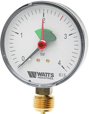 Манометр радиальный Watts F+R201 10007736 63мм, 0-4 бар, 3/8"