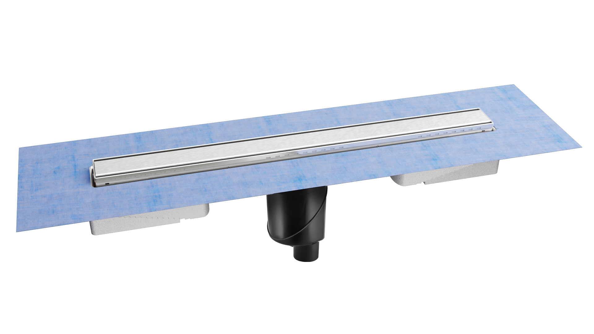 Желоб BERGES водосток В1 Keramik 700, матовый хром, S-сифон D50/105 H50 вертикальный