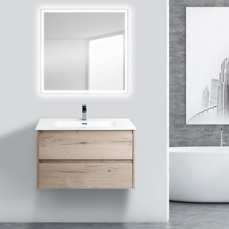 Комплект мебели BelBagno Kraft 90 rovere galifax bianco (KRAFT-900-2C-SO-RGB+BB900ETL+SPC-GRT-900-800-LED-TCH)