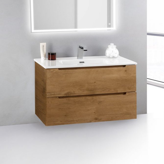 Тумба с раковиной BelBagno Etna 39 80 rovere nature (ETNA39-800/390-2C-SO-RN-P+BB800/390ETL)
