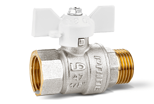 Кран шаровой LD 1/2" ВН (бабочка) серия Pride 47.15.В-Н.Б (white) (47.15.В-Н.Б (white))