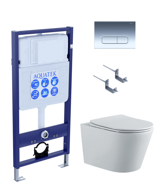 Унитаз с инсталляцией 3в1 SET AQUATEK ВЕГА-1905-016
