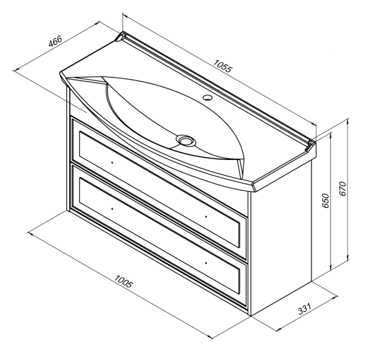 Тумба под раковину Aquanet Остин 105 белый (под раковину Стиль) 00252671