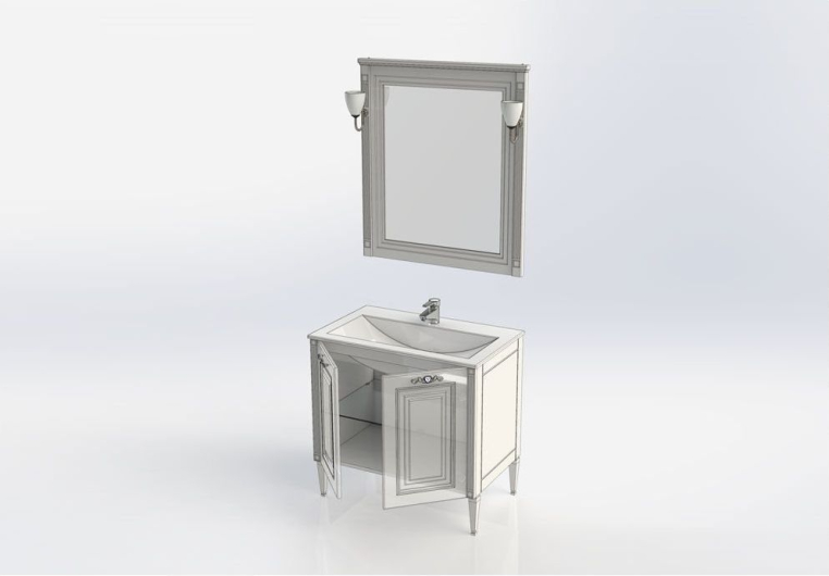 Мебель для ванной Aquanet Паола 90 белый/серебро (литьевой мрамор) 00182133