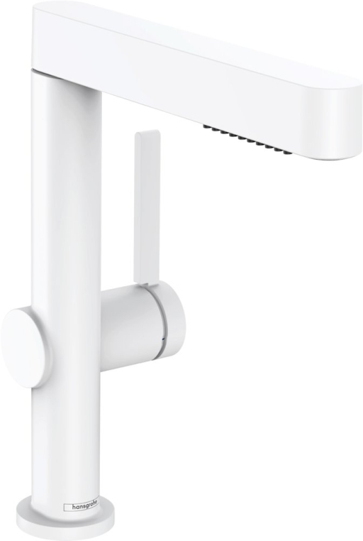 Смеситель для раковины Hansgrohe Finoris 76063700 с донным клапаном push open, матовый белый