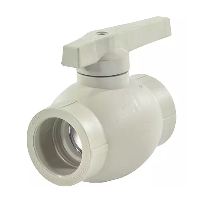 Кран шаровой PP-R серый Дн 32 внутренняя пайка VALFEX 10144032Г