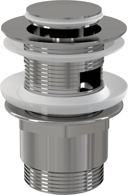 Донный клапан сифона для умывальника CLICK/CLACK 5/4″ AlcaPlast A39 цельнометаллический с переливом и малой заглушкой