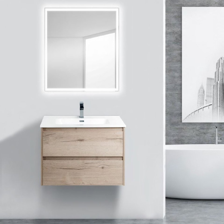 Комплект мебели BelBagno Kraft 70 rovere galifax bianco (KRAFT-700-2C-SO-RGB+BB700ETL+SPC-GRT-600-600-LED-BTN)