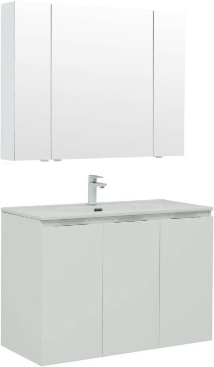 Мебель для ванной Aquanet Алвита New 100 3 дверцы, белый матовый 00274111