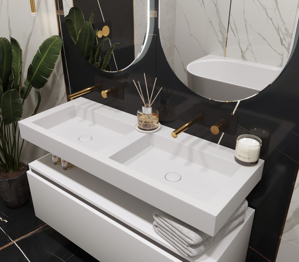 Столешница моноблок FLAT ST 120см (1204*452*100) двойной