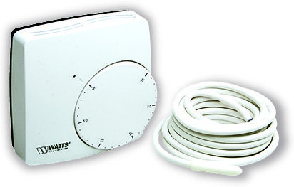 Термостат электронный Watts WFHT-DUAL, с светодиодом, норм.открытый/закрытый, 24В, с датчиком пола