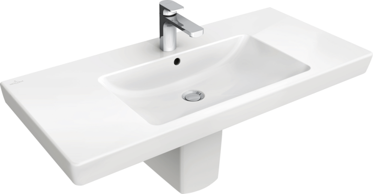 Pаковина Villeroy & Boch Subway 2.0 100x48 7175A001 альпийский белый, с переливом, нешлифованный