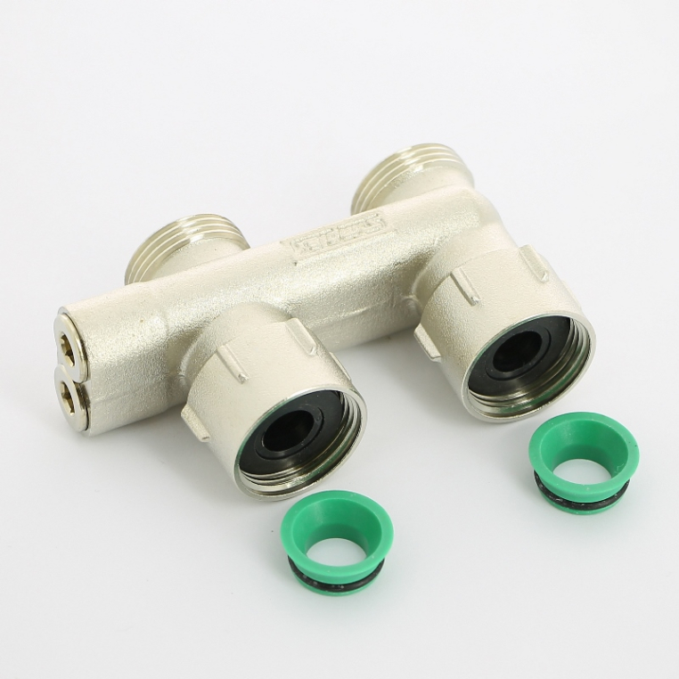 Узел прямой Simplex перекрёстный D2/50 НВ 3/4" х 3/4"ЕК радиаторный со встроенными вентилями с адаптерами (F10078)