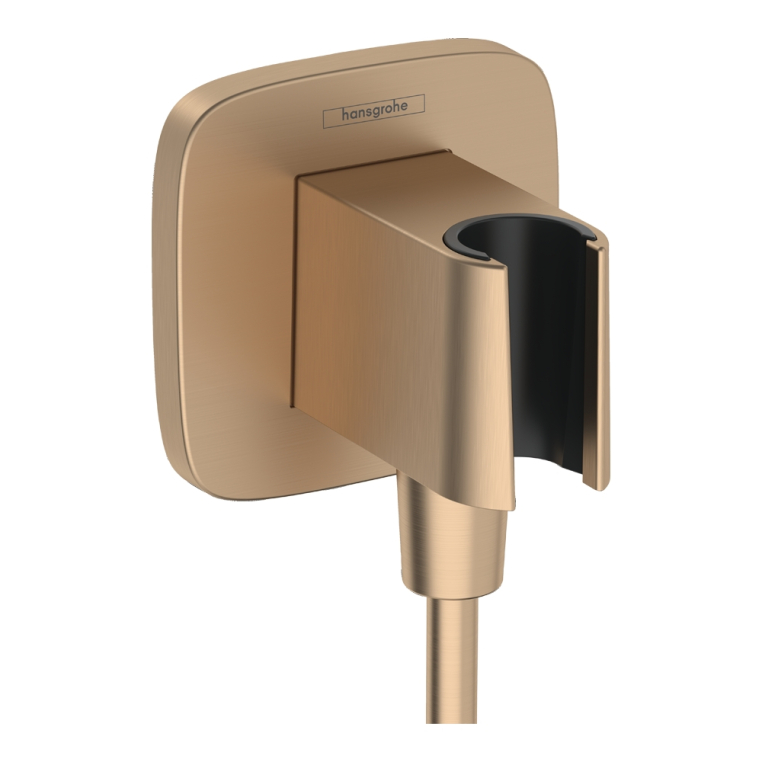 Шланговое подключение с держателем для душа Hansgrohe FixFit Q 26887140 бронза